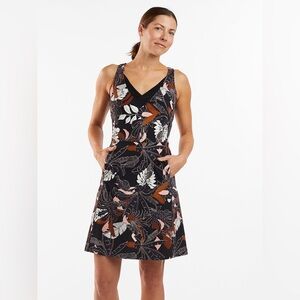 Title Nine Freelance Dress‎ - Kalalau Print black floral brown pink small NWT